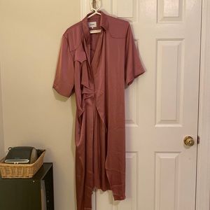 NANUSHKA SATIN WRAP DRESS